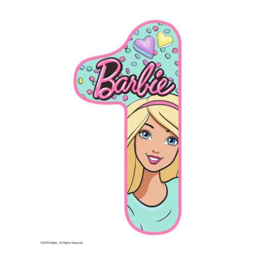 Barbie Number 1 Edible Icing Image - Click Image to Close